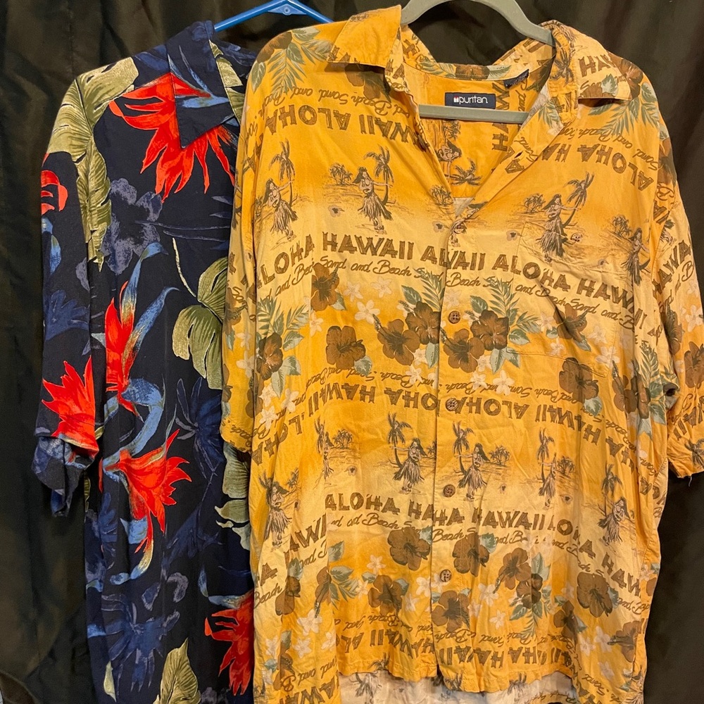 Lot of two Puritan XL Hawaiian Button Up Shirts